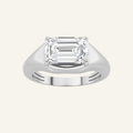 2CT Emerald Cut Lab Grown Diamond East West Solitaire Men's Ring