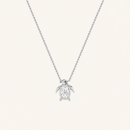 1CT Oval Cut Lab Grown Diamond Pendant Necklace