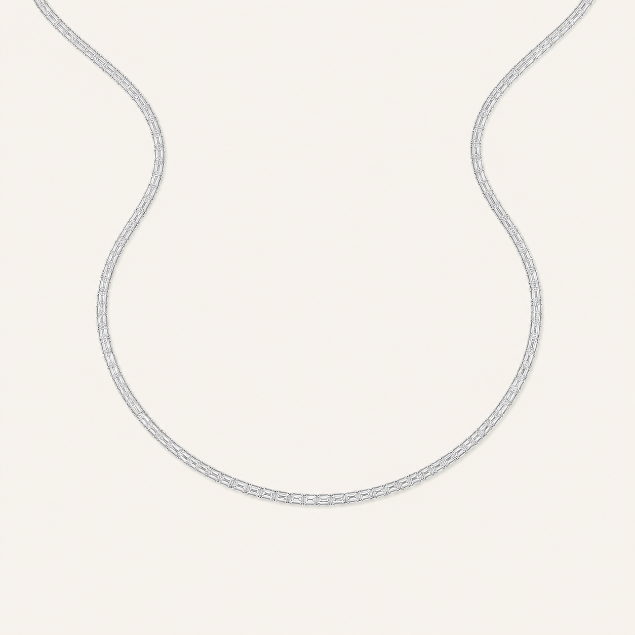 34CT Emerald Cut Lab Grown Diamond Tennis Necklace
