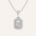 0.62CT Emerald Cut Lab Grown Diamond Pendant Necklace