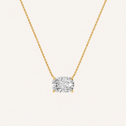 2CT Elongated Cushion Lab Grown Diamond Necklace