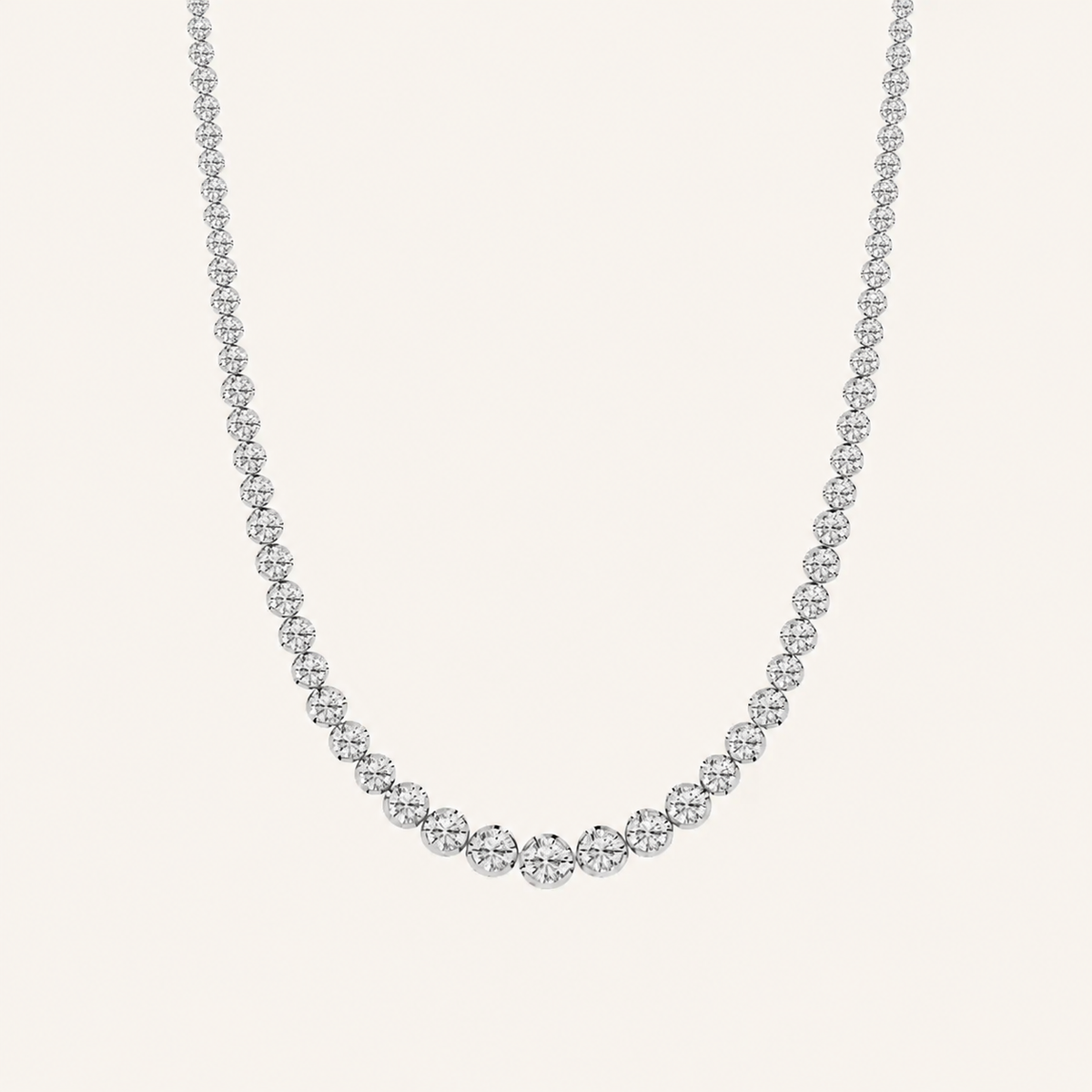 15CT Round Cut Lab Grown Diamond Tennis Necklace