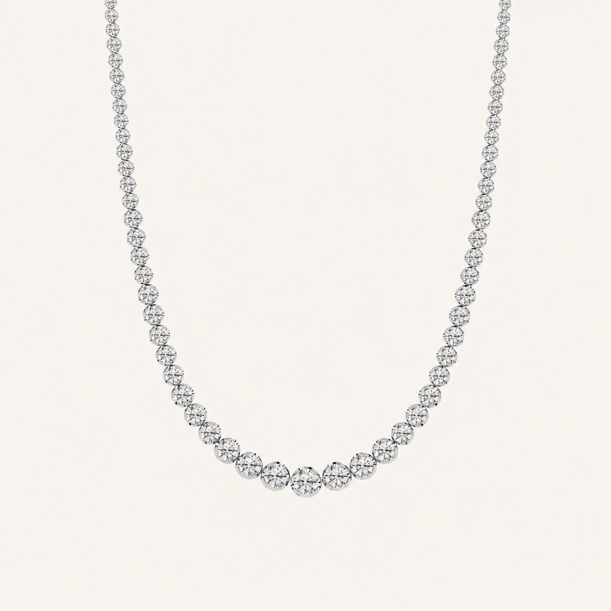 15CT Round Cut Lab Grown Diamond Tennis Necklace