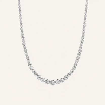 15CT Round Cut Lab Grown Diamond Tennis Necklace