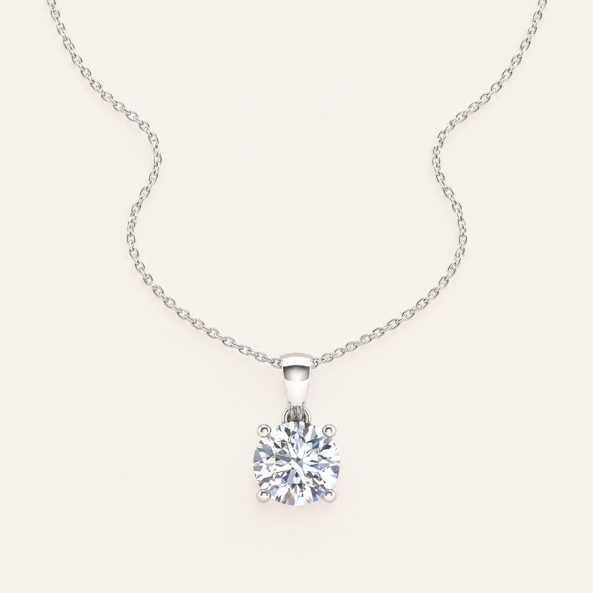 2.00CT Round Cut Lab Grown Diamond Pendant