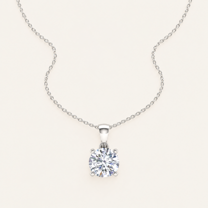 2.00CT Round Cut Lab Grown Diamond Pendant