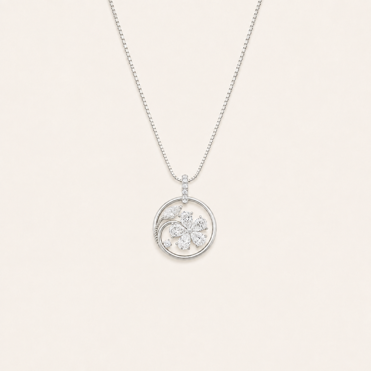 2CT Marquise Cut Lab Grown Diamond Pendant necklace