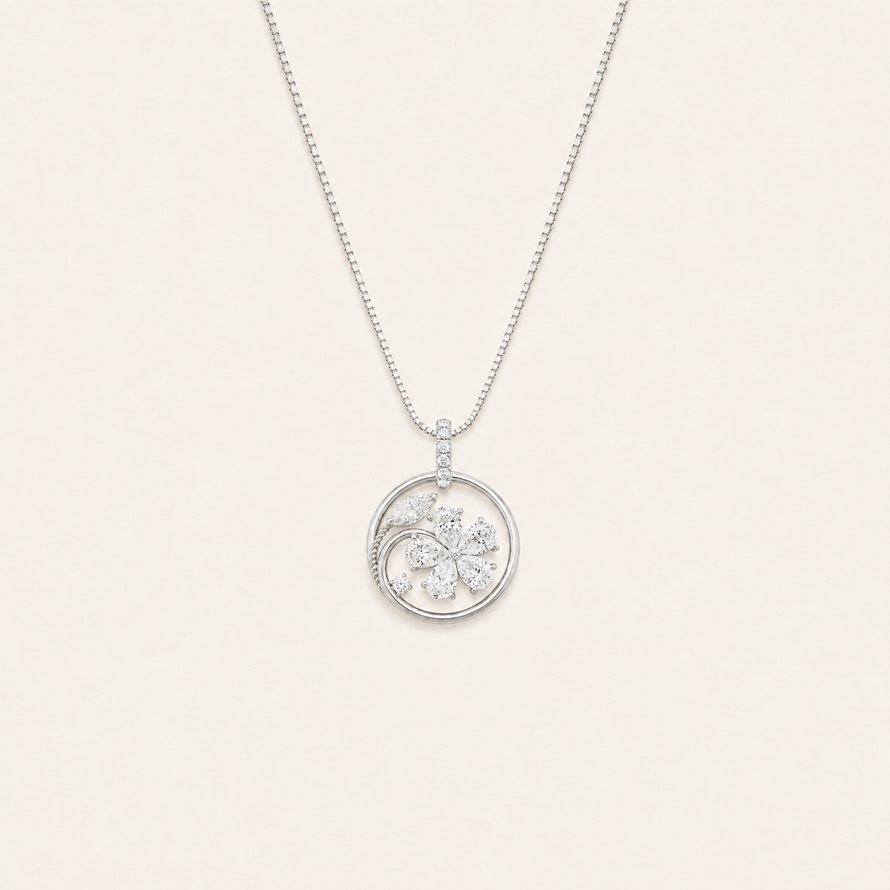 2CT Marquise Cut Lab Grown Diamond Pendant necklace