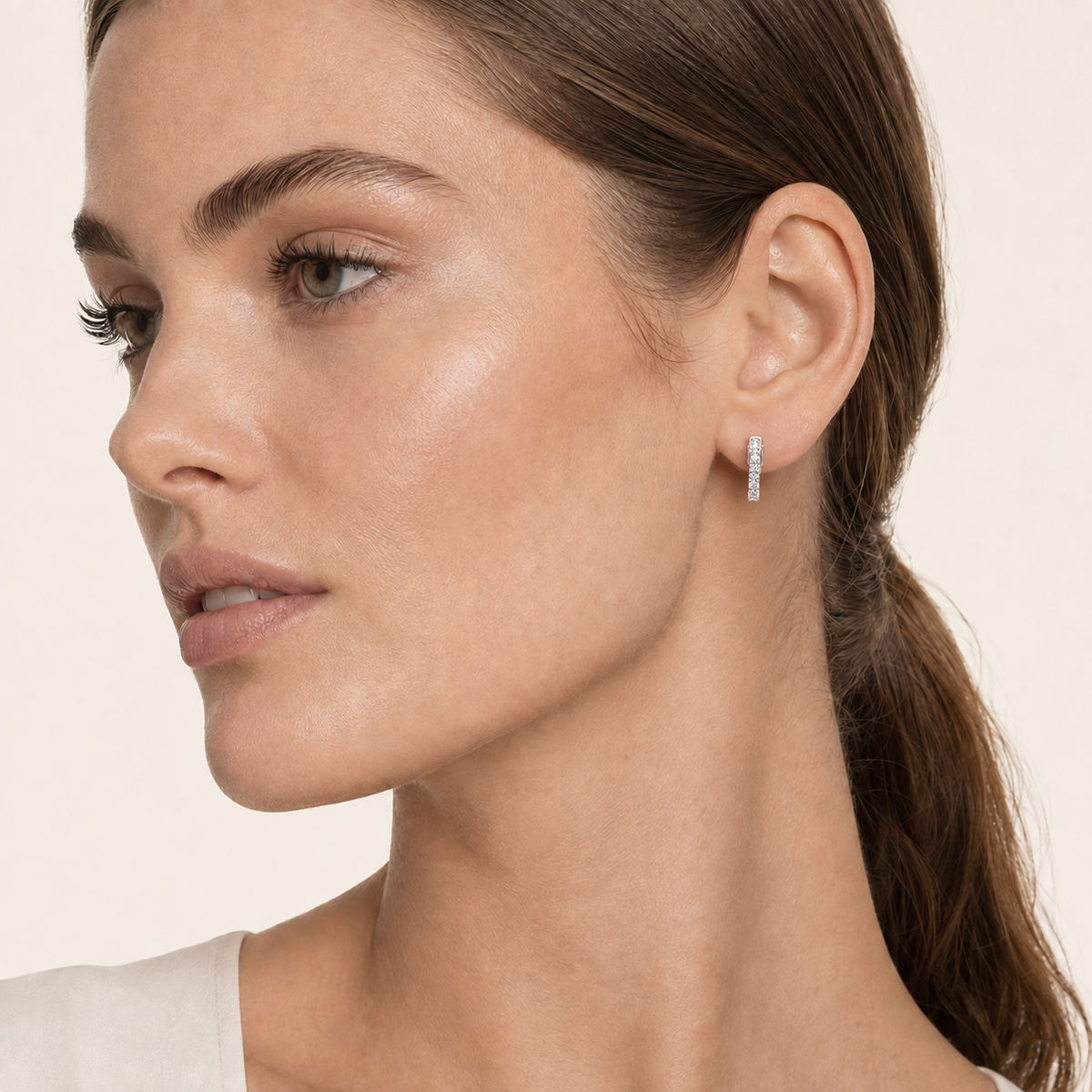 0.50CT Round Cut Lab Grown Diamond Hoop Earring