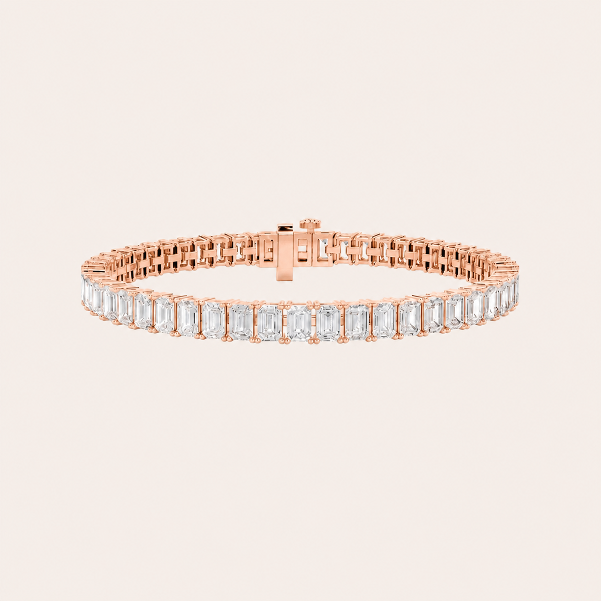 10CT Emerald Cut Lab Grown Diamond Tennis Bracelet