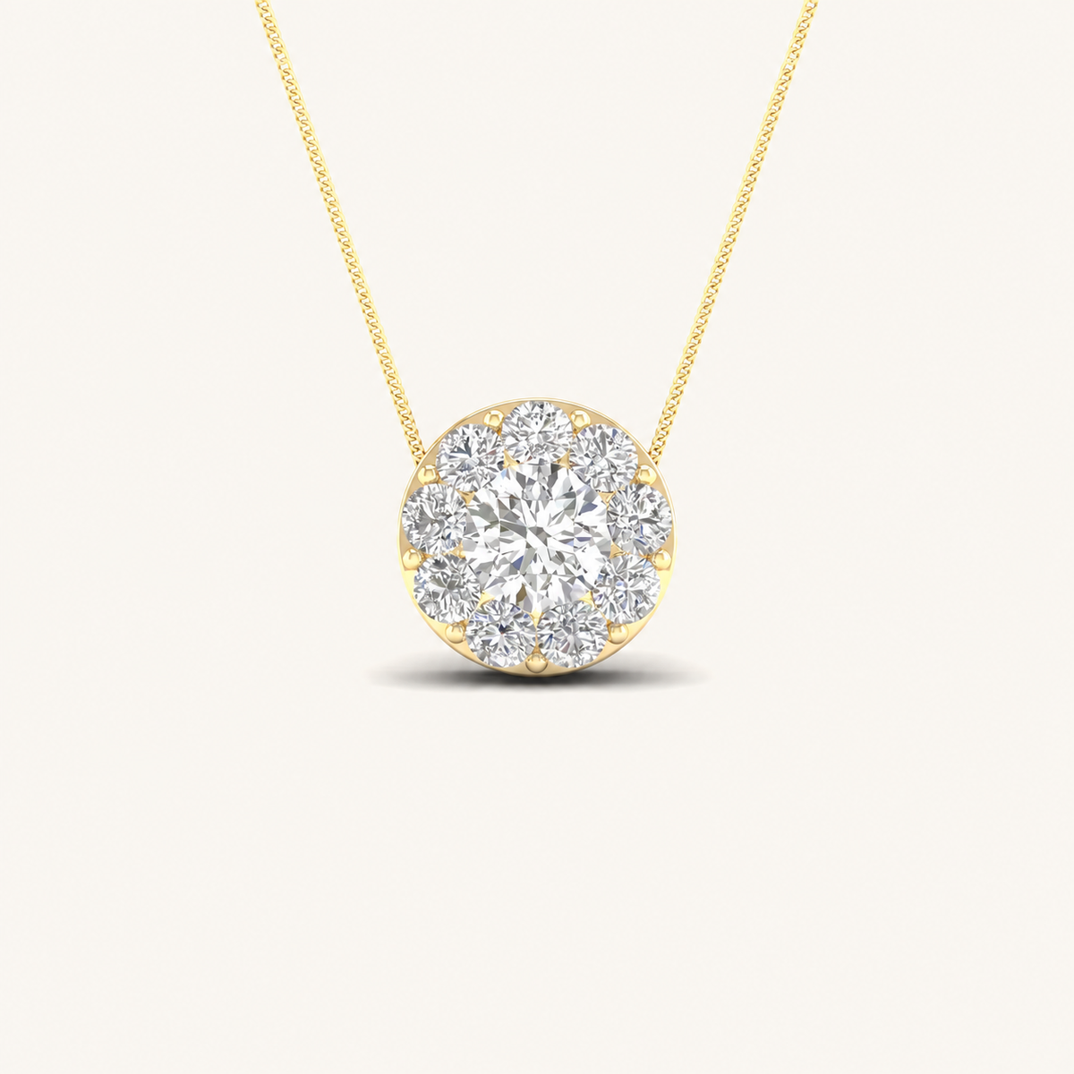 2.00CT Round Cut Lab Grown Diamond Pendant Necklace