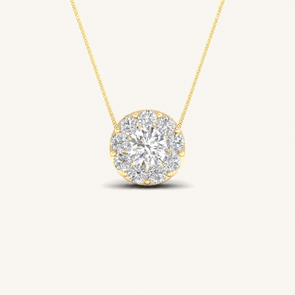 2.00CT Round Cut Lab Grown Diamond Pendant Necklace