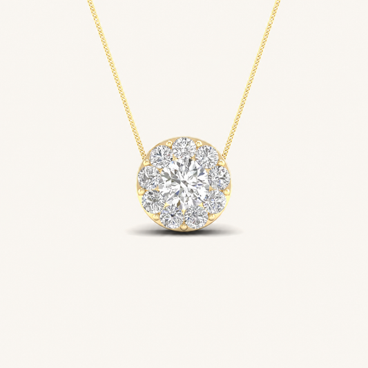 2.00CT Round Cut Lab Grown Diamond Pendant Necklace