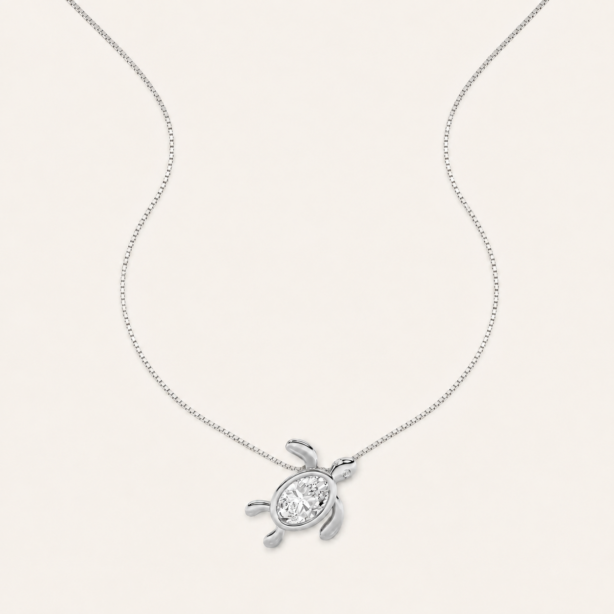 1.5CT Oval Cut Lab Grown Diamond Pendant Necklace