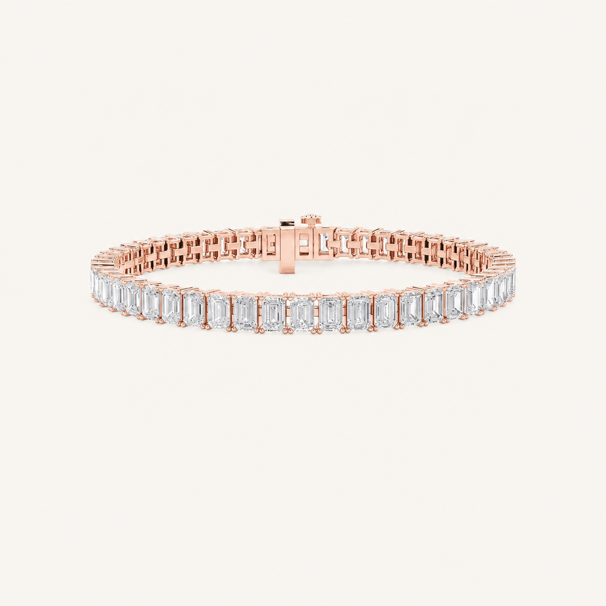 12.5CT Emerald Cut Lab Grown Diamond Tennis Bracelet
