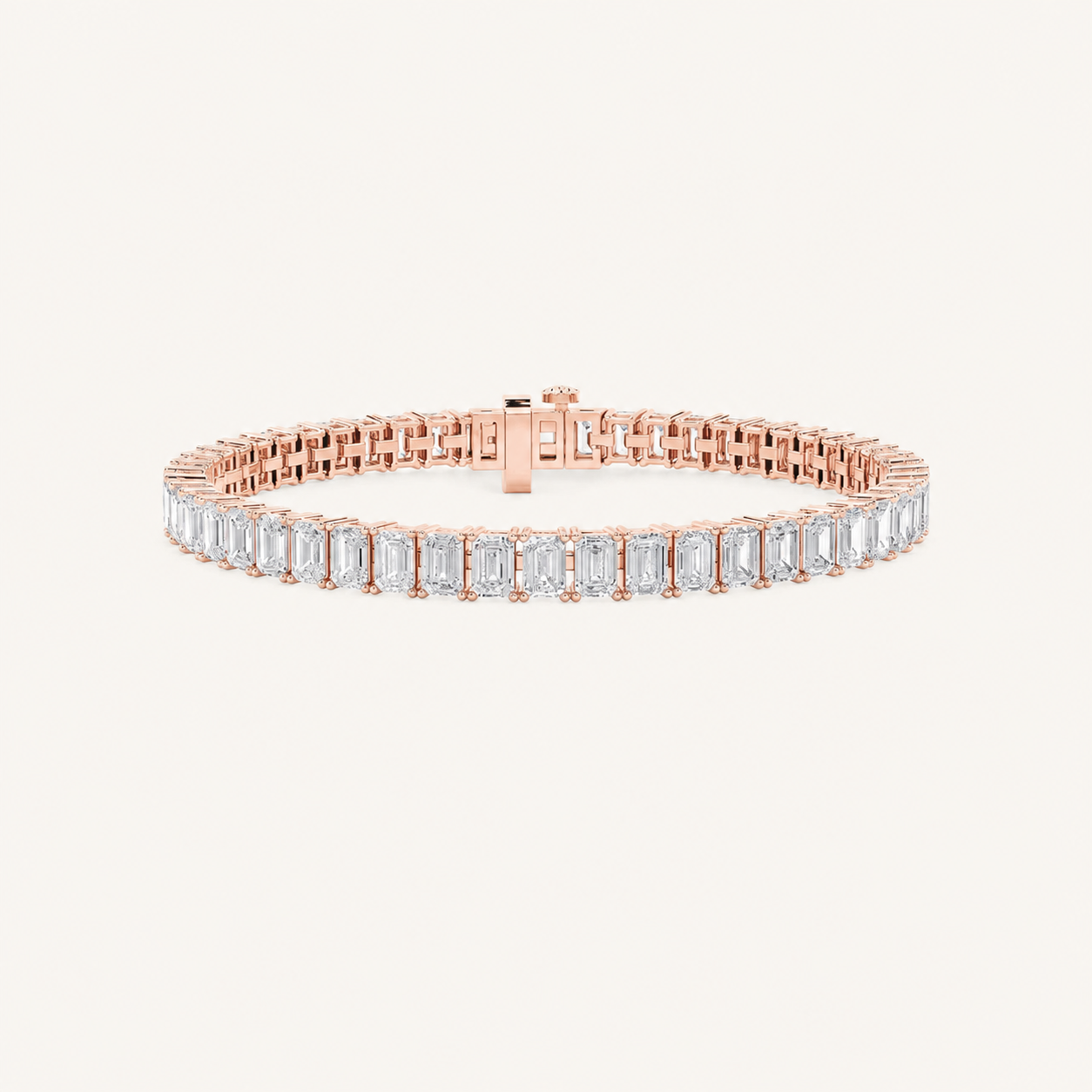 12.5CT Emerald Cut Lab Grown Diamond Tennis Bracelet
