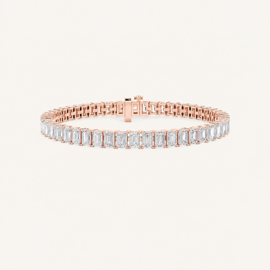 12.5CT Emerald Cut Lab Grown Diamond Tennis Bracelet