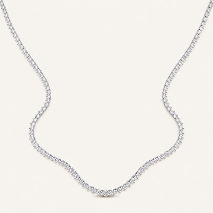 7.00CT Round Cut Lab Grown Diamond Graduated Necklace