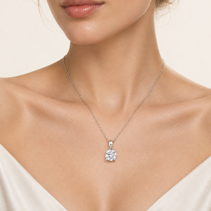 1.00CT Round Cut Lab Grown Diamond Pendant