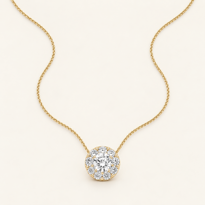 2.00CT Round Cut Lab Grown Diamond Pendant Necklace