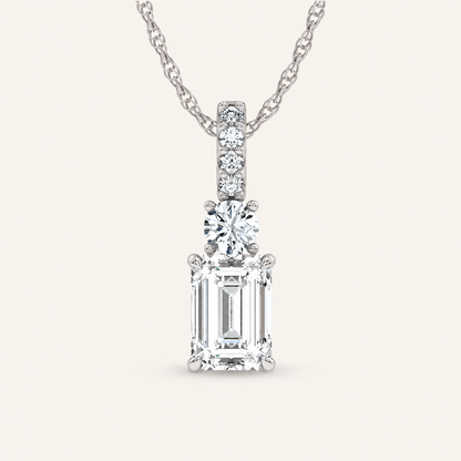 2.33CT Emerald Cut Lab Grown Diamond Pendant