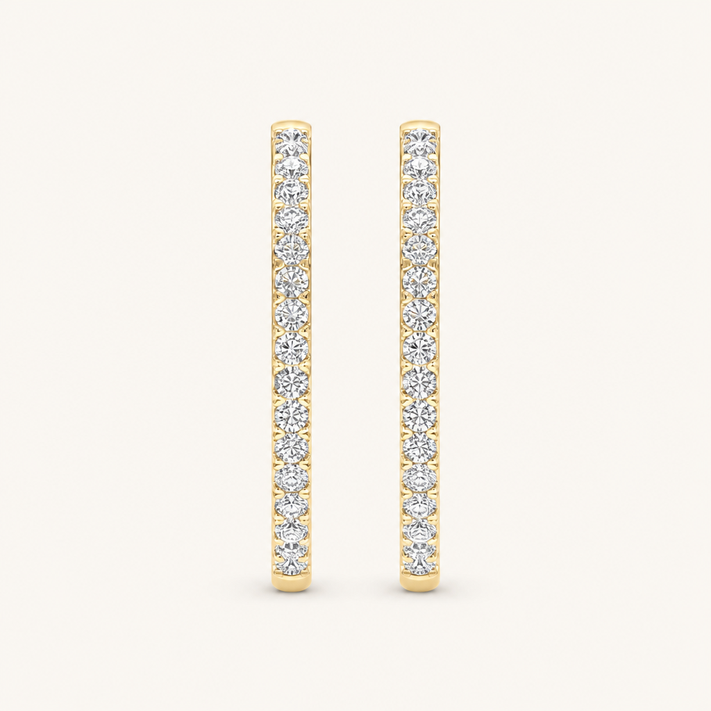 2.00 CT Round Cut Lab Grown Diamond Hoop Earrings