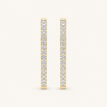 2.00 CT Round Cut Lab Grown Diamond Hoop Earrings