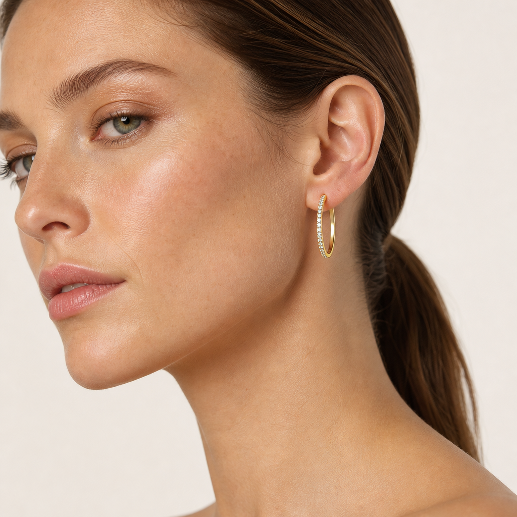 2.00 CT Round Cut Lab Grown Diamond Hoop Earrings