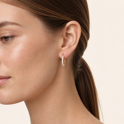 2.00 CT Round Lab Grown Diamond Hoop Earrings