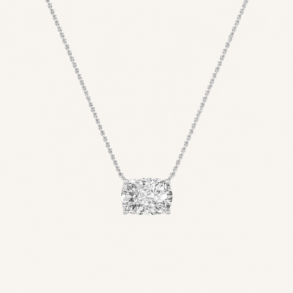 3 Ct Elongated Cushion Cut Lab Grown Diamond Pendant Necklace