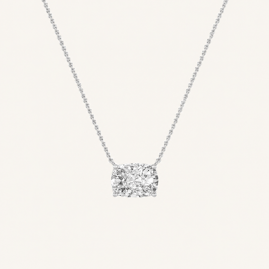 3 Ct Elongated Cushion Cut Lab Grown Diamond Pendant Necklace