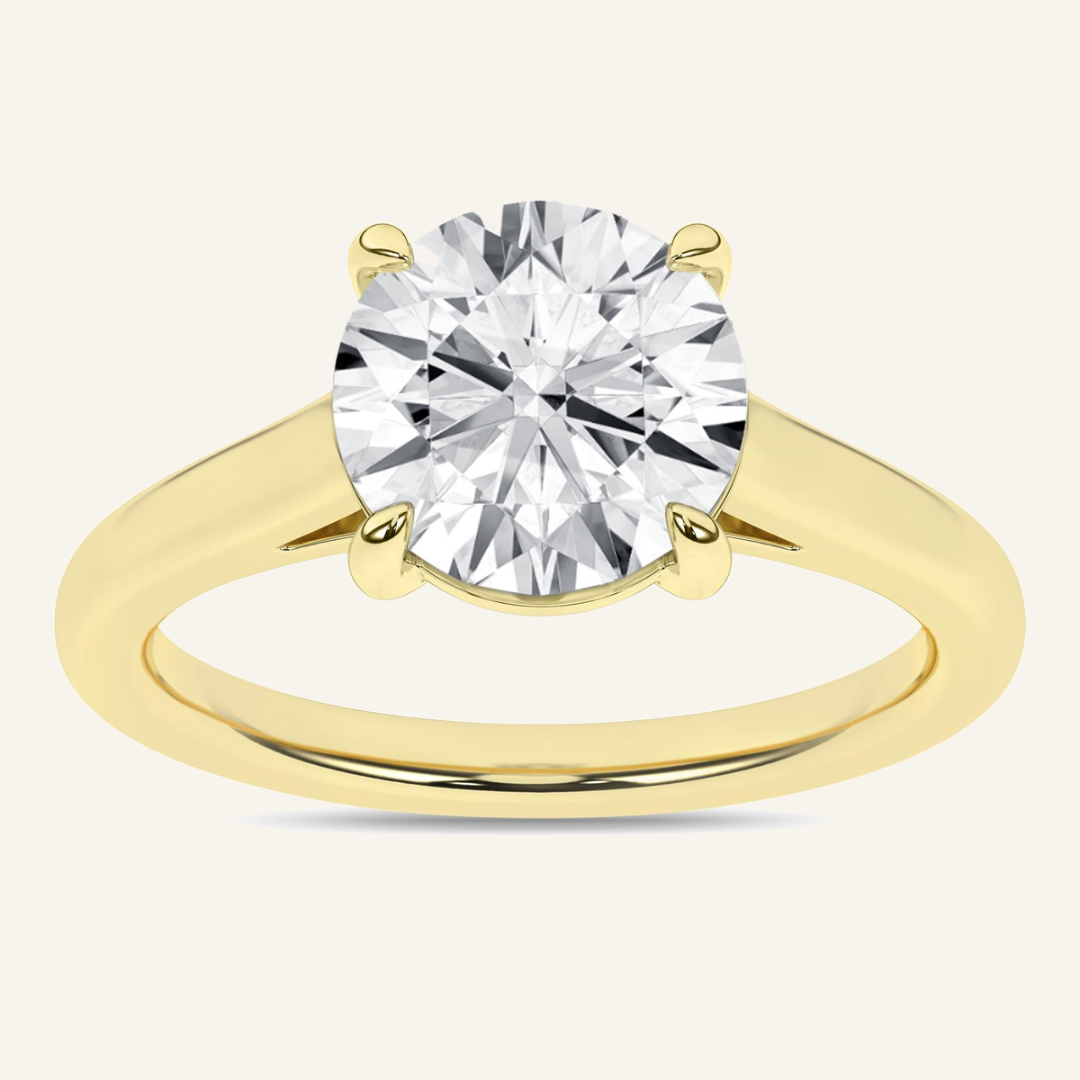 0.5CT Round Cut Certified Lab Grown Diamond Solitaire Ring