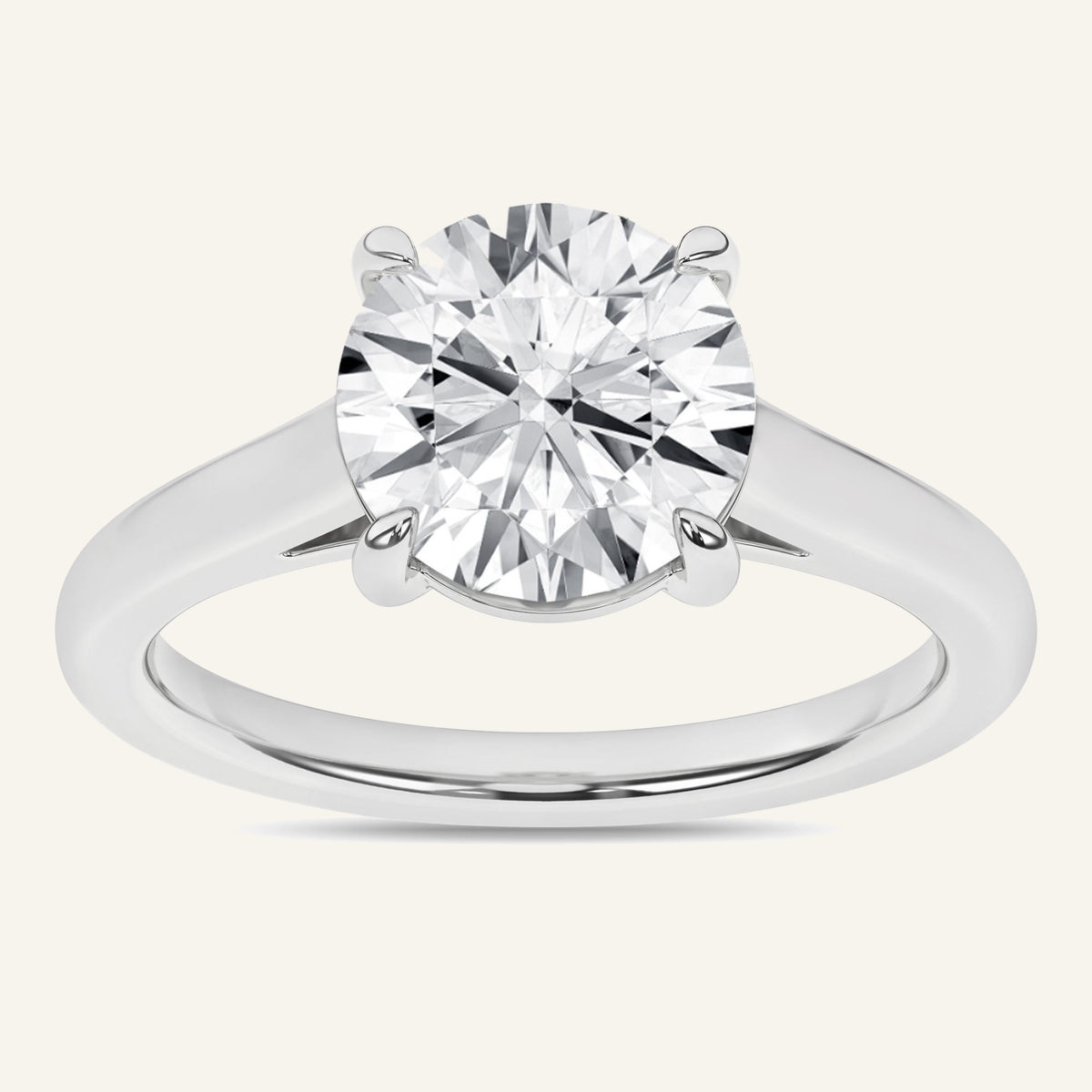 0.5CT Round Cut Certified Lab Grown Diamond Solitaire Ring