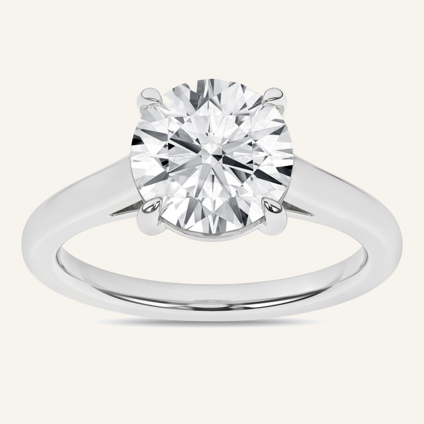 0.5CT Round Cut Certified Lab Grown Diamond Solitaire Ring
