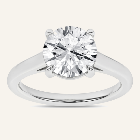 0.5CT Round Cut Certified Lab Grown Diamond Solitaire Ring