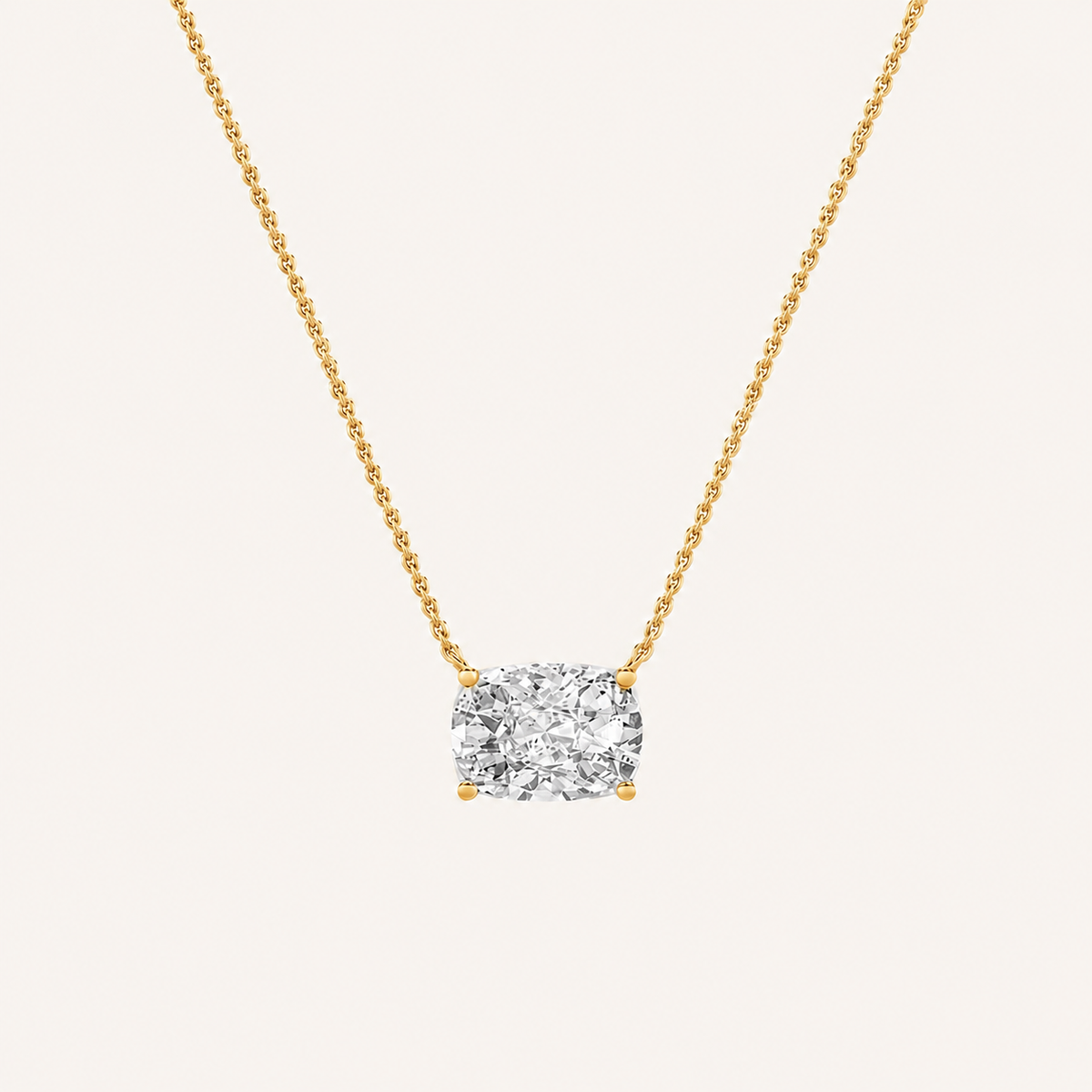 3 Ct Elongated Cushion Cut Lab Grown Diamond Pendant Necklace