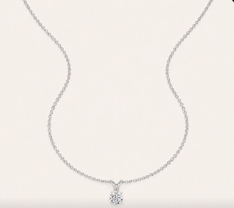 2CT Round Cut lab Grown dimaond Split Bale Pendant Necklace