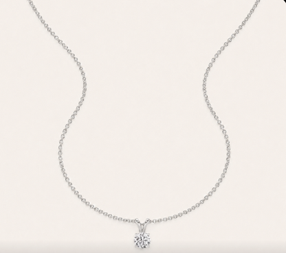 2CT Round Cut lab Grown dimaond Split Bale Pendant Necklace