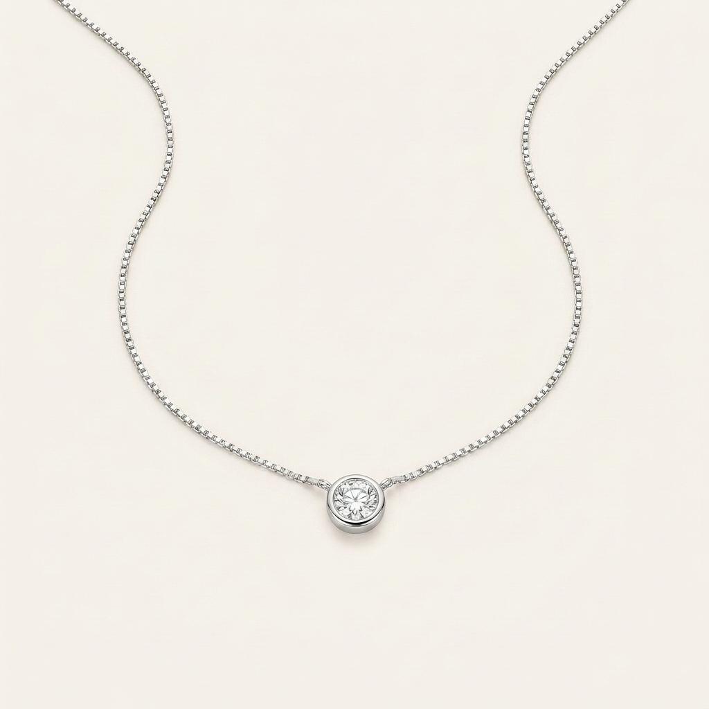2CT Round Cut Lab Grown Diamond Pendant Necklace