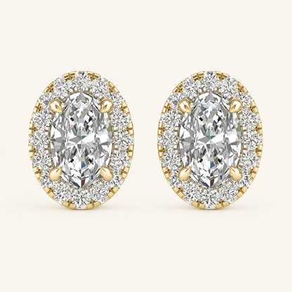 1.15CT Oval Cut Lab Grown Diamond Earrings