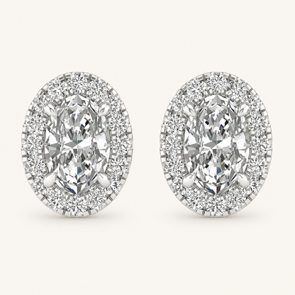 1.15CT Oval Cut Lab Grown Diamond Earrings