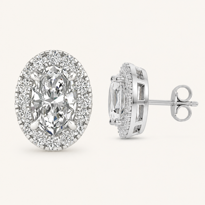 1.15CT Oval Cut Lab Grown Diamond Earrings