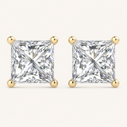 2.00 CT Princess Cut Lab Grown Diamond Earrings