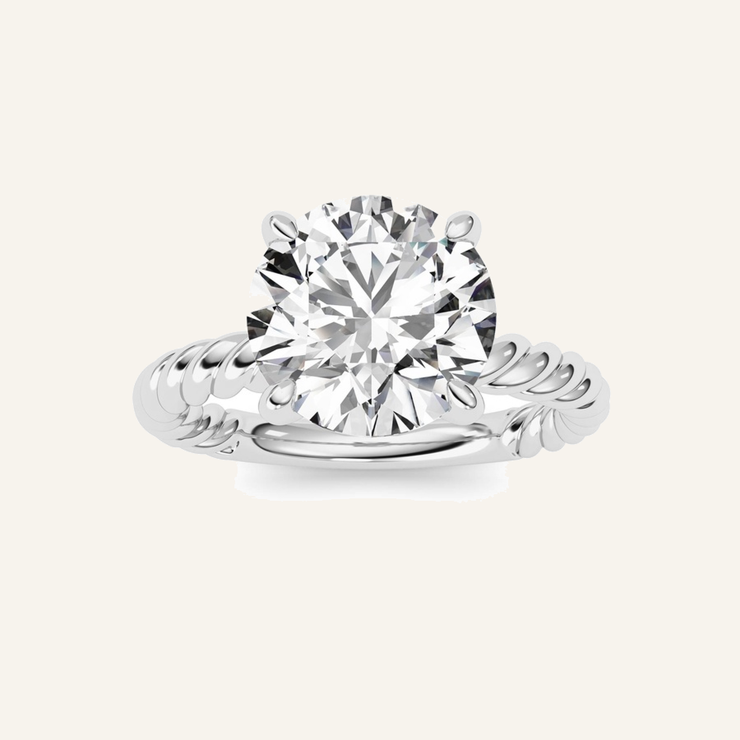 Round Cut Lab Grown Diamond Ring