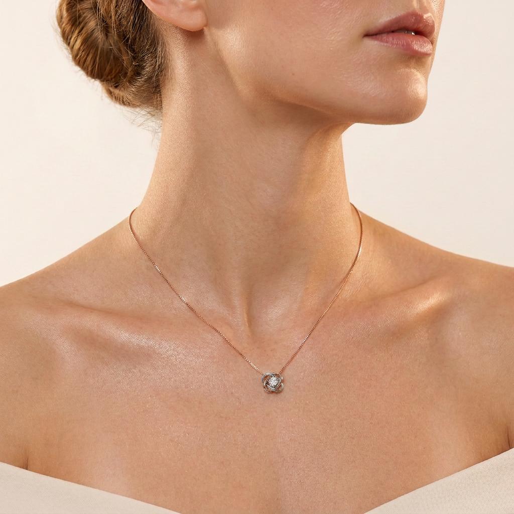 1Ct Round Cut Lab Grown Diamond Pendant Necklace