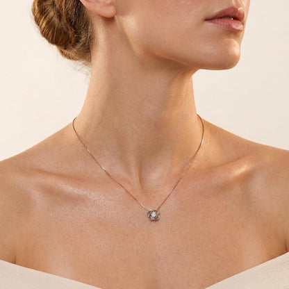 1Ct Round Cut Lab Grown Diamond Pendant Necklace