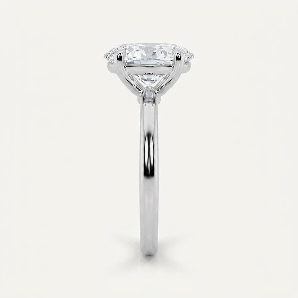 2CT Oval Cut Lab Grown Diamond Solitaire Ring