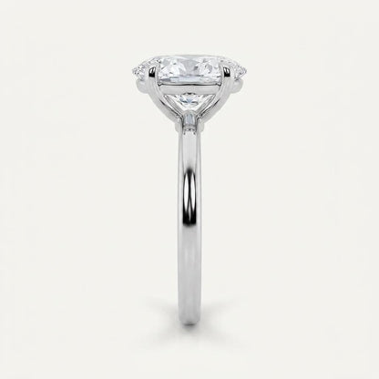 2CT Oval Cut Lab Grown Diamond Solitaire Ring