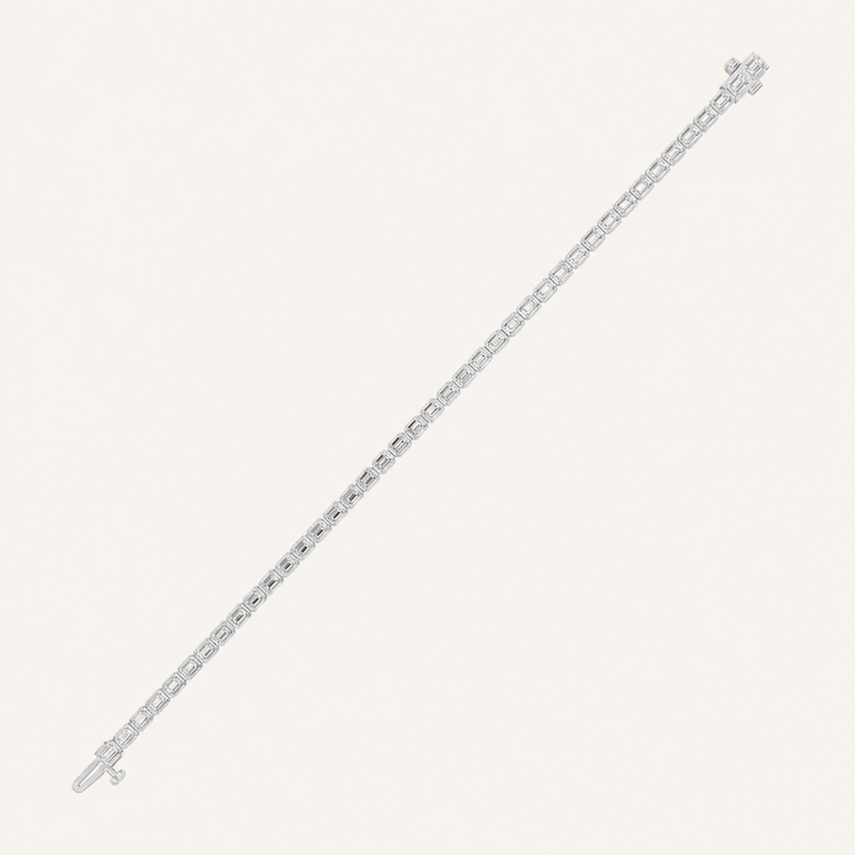 8CT Radiant Cut Lab Grown Diamond East West Bezel Set Tennis Bracelet