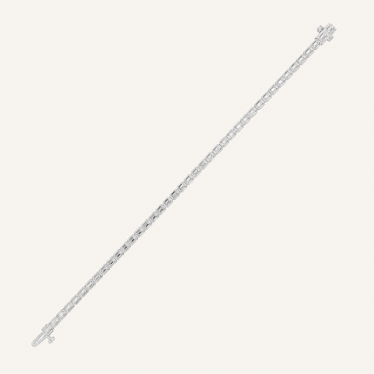 8CT Radiant Cut Lab Grown Diamond East West Bezel Set Tennis Bracelet